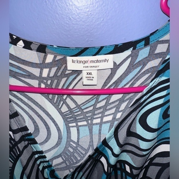 Liz Lange Blue and Grey Midi Maternity Dress size XXL - Picture 3 of 8